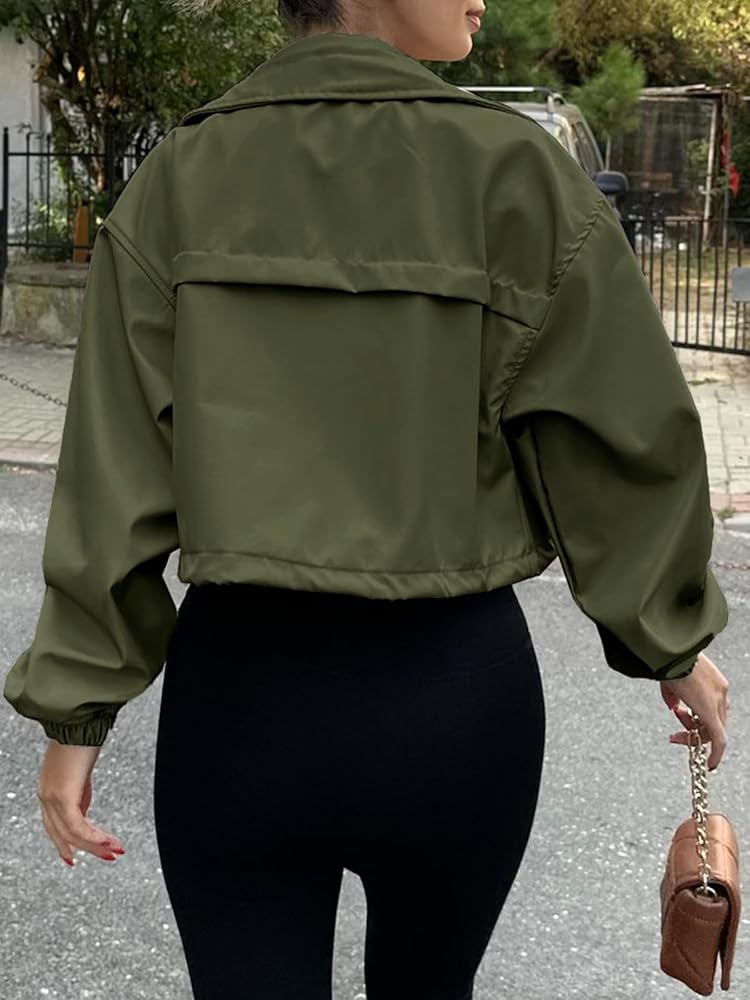 【CLANE】BULKY SLEEVE CROPPED JACKET Amazon.com: Tankaneo Womens Cropped Jacket Zip Up